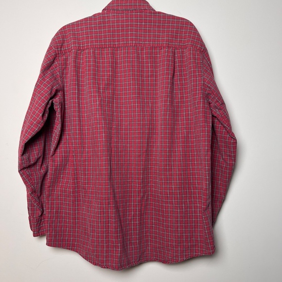 LL Bean Green Tag Red Plaid Button Down Long Sleeve Shirt Men’s Medium - Picture 7 of 8